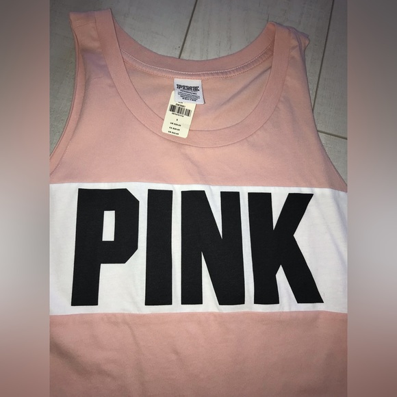 NEW Set of 2 Small Victoria’s Secret PINK marl grey and pink tank tops - Picture 8 of 8